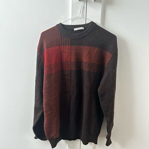Ermenegildo Zegna Men's Crewneck Sweater - Dark Brown and Deep Red